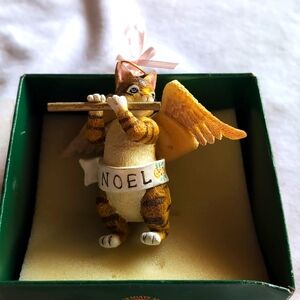 NWT Kurt s. Adler Christmas Ornament - Cat Angel Playing Flute